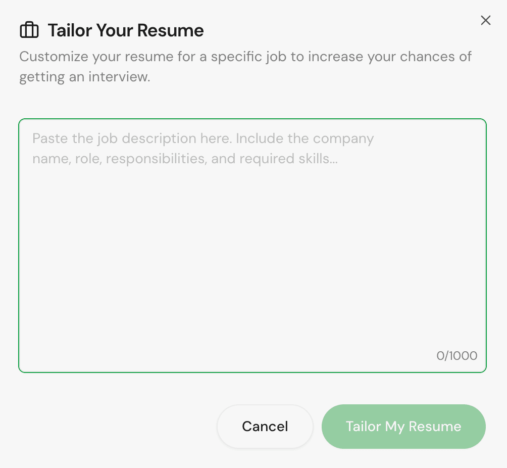 Tailor resume to job