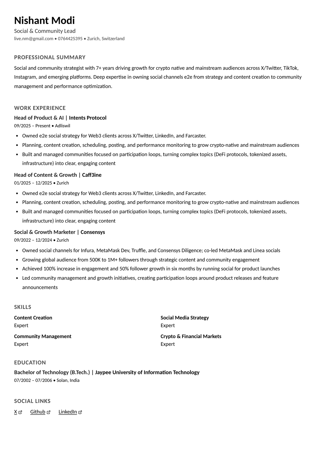 Berlin resume template