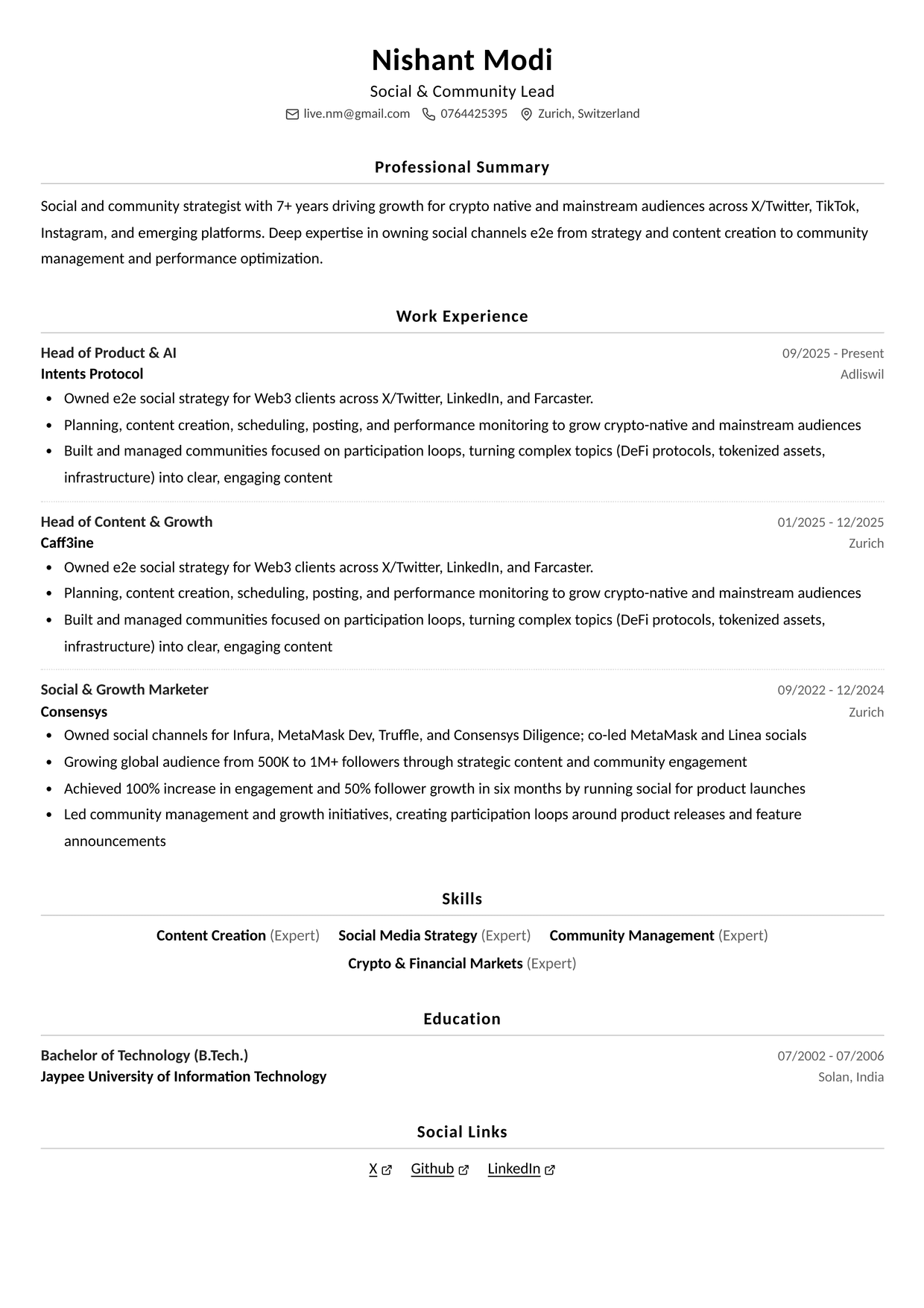 Jaipur resume template